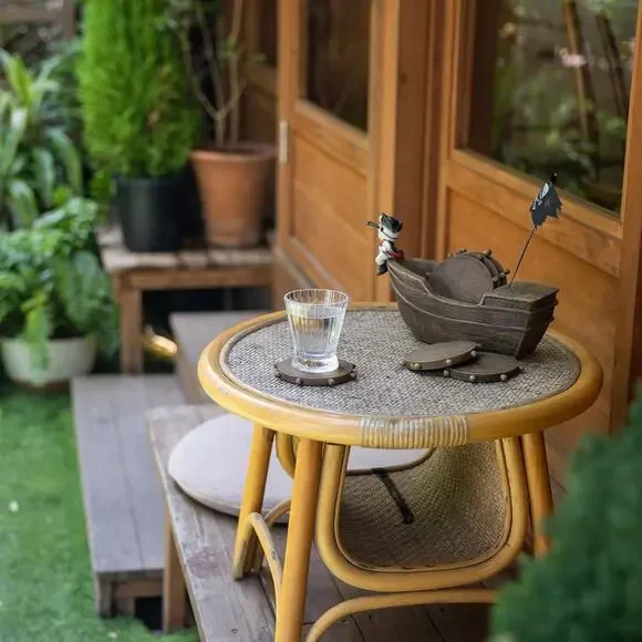 Pirate Ship Coasters Set of 6, Full Size Rustic Coaster in Handmade Canoe, Cute - Picture 7 of 7